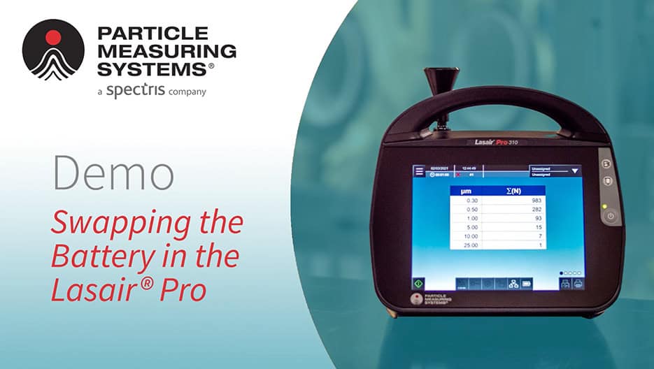 Lasair® Pro Airborne Particle Counter Demo - How to Swap a Battery